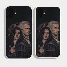 Custodia per telefono in silicone morbido compatibile con modelli 16, 15, 14, 13, 12, 11, Plus, Pro, Max Plus, e modelli Galaxy S17, S17 Pro, S17 Pro Max, con tema del videogioco The Witcher 3