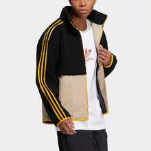 Adidas Men's New Thickened Faux Sherpa Fleece Sports Jacket, HY1376 - Black and White - View 3