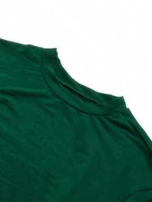 休闲户外两件套，纯色两件套，带帽两件套，优雅性感透气舒适休闲两件套，适合舞会、派对、旅行、春季聚会等场合 - 墨綠色 - 查看 8