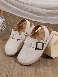 Girls/Kids Casual Retro Slip-On Flat Shoes, Fashionable For All Seasons - Beige - View 3