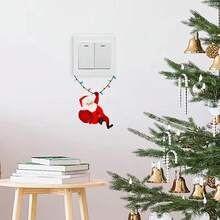 1 szt. Naklejki na przełączniki, prezent z drzewem i bałwanem, zdejmowane naklejki na przełączniki światła, naklejka ścienna do sypialni, do dekoracji domu, wystroju pokoju (4 STYLE)