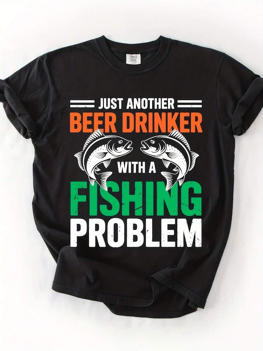 Just Another Beer Drinker With A Fishing Problem Shirt Tee Or Long Sve Funny Gift For Dad Fisherman Humor - Style 14 - View 1