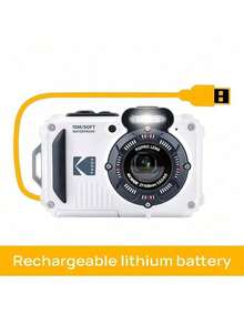 Kodak WPZ2 High-Resolution Rugged Camera With 16.35-Megapixel Sensor, 1080P Full HD Imaging, Waterproof, Shockproof, And Dustproof, With Industrial-Grade Reliability. White Packaging - White Suit - View 4