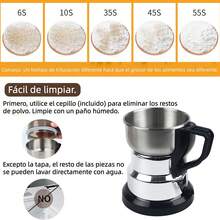 Molino de Cafe en Grano y Especias Molinillo Eléctrico Cuchillas Acero Inoxidable Para Cocina Moledor Trituradora Pulverizador de Granos Arroz Avena - Plateado - Ver 5