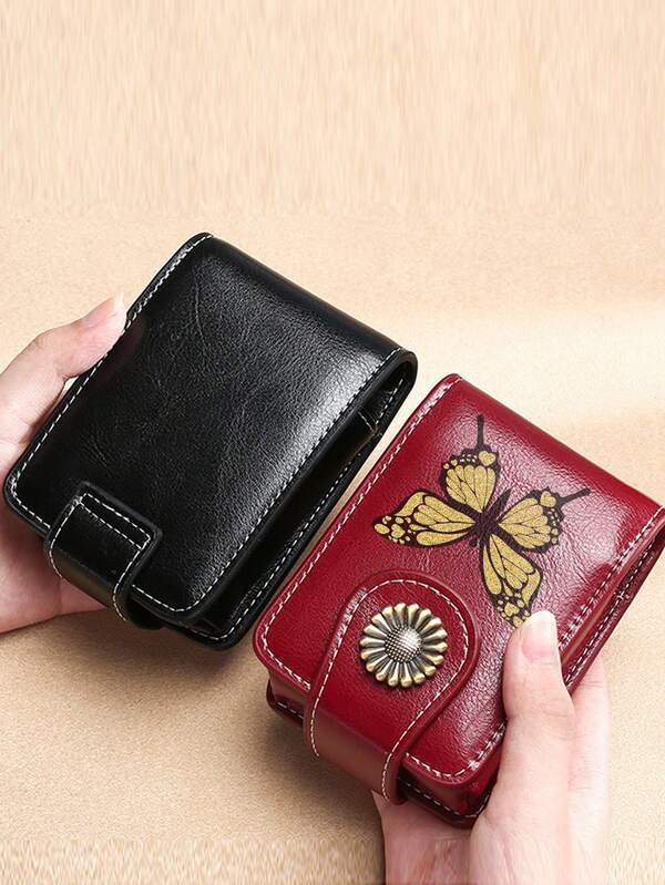 1/2pcs Portable Cosmetic Bag With Mirror Lipstick Case, Portable PU Lipstick Storage Bag, Lip Gloss Wallet Cosmetic Small Bag For Women And Girls Travel, Portable Organizer