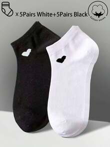30/20/15/10/5/3/1 双装女士棉袜，隐形袜，短袜，白色袜，灰色袜，黑色袜，女士袜，可爱袜，女童袜，四季皆宜，透气网眼设计，吸湿排汗，柔软顺滑，适合节日、运动、休闲、商务等日常穿着，颜色随机组合 - 彩色 - 查看 13