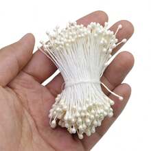 240pcs 3mm Pearlescent Flower Stamens, Artificial Gypsum Rose & Lily Handmade Craft Supplies, Home Decor Accessories