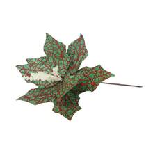 Christmas Artificial Flower, Shiny Colorful Tree Topper Stem Home Decor Party Favor - Light Green - View 6