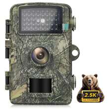 Trail Camera 4K 48MP Game Camera With Motion Activated, Low Glow Infrared LEDs Night Vision 130° Wide Angle For Outdoor Wildlife Deer, Green - Dark Green - View 1