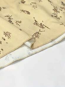 Đầm maxi dài tay họa tiết hoa thêu cổ chữ V, họa tiết hoa nhỏ xinh xắn dành cho nữ mùa xuân/thu, cạp chun, thích hợp mặc ngoài trời - Màu vàng ngỗng - Xem 3