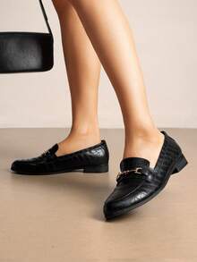 Women Loafers Flats Non-Slip Penny Loafers With Metal Detail Classic Vintage Commute Ladies Dress Shoes - 彩色 - 查看 3