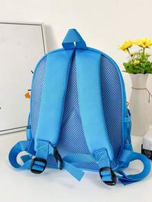 Cartoon Car Print Large Capacity Backpack For Teenagers And Cars - Blue - View 5