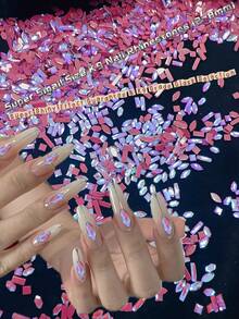 KIRAME 50cs/100pcs/300pcs Super Sparkly Mixed Shapes Mocha Red 3-8mm Flatback AB Rhinestones For Nails,DIY Nail Art At Home,Nails Salon,Nail Supplies,Christmas,New Year,Festival Gift