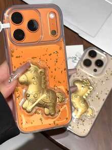 1 Stück 3D Tropfkleber funkelnde rosa Kirsche Handyhülle geeignet für 13/iPhone16Promax/12/11/15/14pro/17promax, rutschfest und stoßfest, Frauen Handyschutzhülle