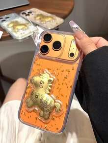 1 Stück 3D Tropfkleber funkelnde rosa Kirsche Handyhülle geeignet für 13/iPhone16Promax/12/11/15/14pro/17promax, rutschfest und stoßfest, Frauen Handyschutzhülle