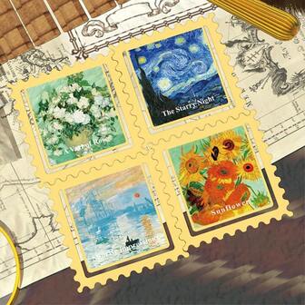 Vintage Painting Themed Metal Bookmarks - Gold Hollow Design With Van Gogh Starry Night, Sunflowers, Water Lilies And Swirling Sky Art - Metal Bookmarks Suitable For Booklovers, Writers, Art Enthusiasts - Unique Gift For Readers, Vibrant Artistic Decor, Decorative Metal Stamp