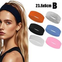 6pcs Women's Multi-Color Solid Color Sports Sweat-Absorption Headband, Running Fitness Hair Band For Protecting Forehead Casual Yoga Headband Pack Set For Women Men In Black White Grey Brown Sport Headband Pack For Women Men Athletic Hairband In Black White Grey Brown Navy Blue