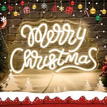 Insegna al neon di Buon Natale, Insegna al neon di Buon Natale con corno di alce Insegna a LED di Natale per feste di Natale Bar Casa Negozio Decorazione Regali di insegne al neon di Natale