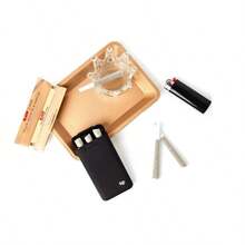 Cigarette Case Joint Holder Smell Proof Container Smoking Accessories Raw Cones Zig Zag Rolling Papers Smoke Buddy Holds 3 King Size Prerolls - màu đen - Xem 5