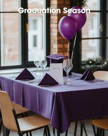 Purple Party Solids 4/8 Pack Premium Plastic Tablecloth 54in. X 108in. Rectangle Plastic Table 8/4PCS Set - Mauve Purple - View 4