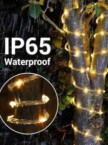 1Pc Solar Rope Lights, 106Ft 300Led Outdoor Solar String Lights, Ip65 Waterproof Solar Powered Fairy Lights With 8 Lighting Modes For Party, Garden, Yard, Home, Holiday, Tree Decoration - Warm Light - View 12