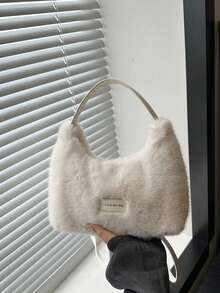 1个拉链封口极简设计纯色可爱云朵造型手提包，韩式个性化可调节肩带斜挎包，适合日常使用，高性价比包包，透气性好，适合青少年购物、通勤、日常使用，是送礼佳品。 - 百搭手提包 - 查看 14