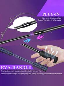 Finishing Gear Set, Consisting Of A 1.8M Spinning Carbon Fiber Rod Paired With A 2000-4000 Spinning Reel,Left-Hand/Right-Hand , Max Drag 5-10LB, Aluminum Spool, 12+1 Bearings, And A 5.0:1 Gear Ratio. For Saltwater And FreshWater - Purple - View 8