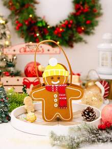 1 Stück Weihnachts-Lebkuchen Party Geschenktüte - Papier Weihnachts-Geschenktüte mit Griff, geeignet für Weihnachtsparty Dekorationen und Feiertags-Zubehör, Geburtstagsfeiern, Hochzeiten, Weihnachtsgeschenke, Weihnachtsdekorationen, Geburtstagsfeiern, Neujahrsgeschenke, Farben und Stile sind zufällig, Weihnachts-Lebkuchenmann Geschenktüten, Weihnachts-Apfel Verpackungsboxen Winterraumdekoration