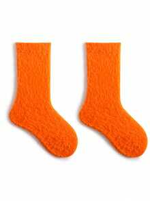 Calcetines de estar en casa con forro térmico de felpa para niñas en invierno, calcetines de tripulación cálidos - Multicolor - Ver 22