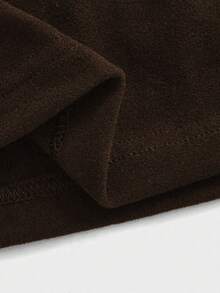 优雅休闲修身保暖高领长袖针织连衣裙 - 棕色 - 查看 5