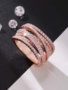 خاتم زفاف للنساء من الزركونيا المكعبة عالية الجودة والمرصع بالشرارات - هدية مثالية للمجوهرات - للذكرى السنوية، الخطوبة، خاتم الزفاف - هدية عيد الميلاد، عيد الحب