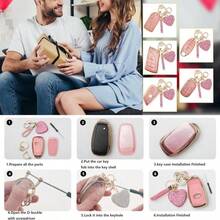 Simocky Compatible With Jeep Key Fob Cover With Keychain, Soft TPU Car Key Shell Case For Women, Compatible With Jeep Wrangler JLU JL Gladiator Rubicon JT Flip Full Cover Protector (4 Buttons-Purple) - ColorF - 查看 6