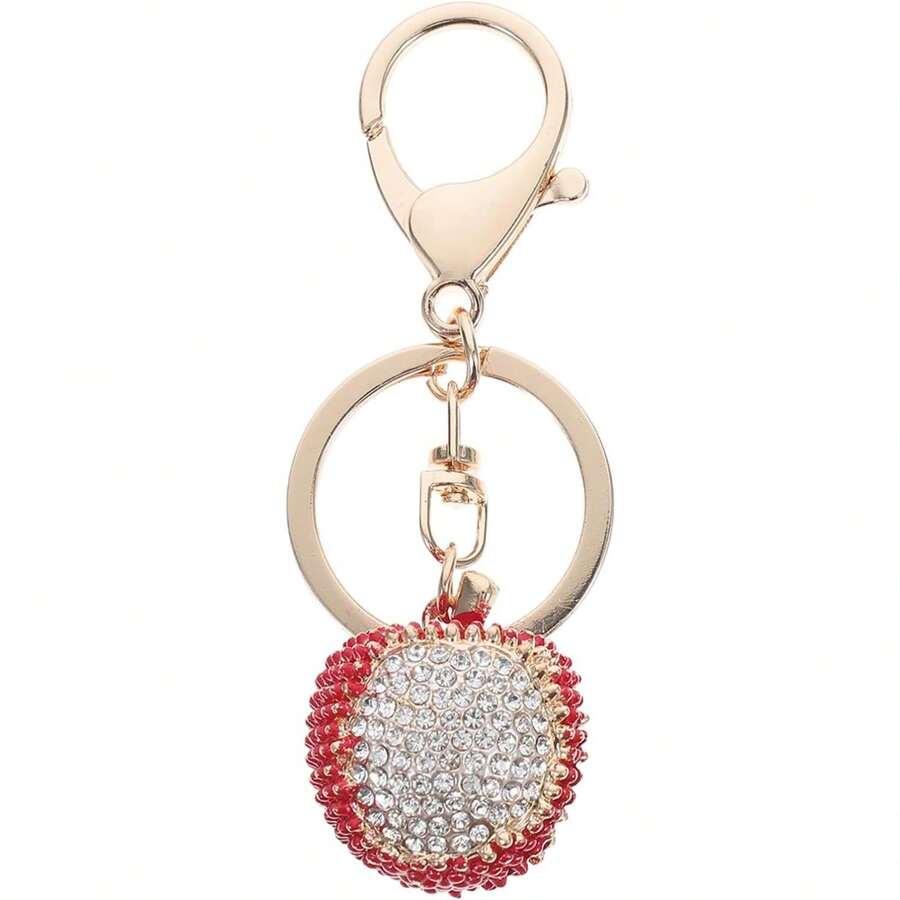Rhinestone Lychee Bag Charm - Glitter Fruit Keychain Pendant For Women Purse Backpack Handbag Accessory - Cute Lychee Keyring Gift - Như Hình 28 - Xem 1