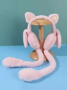 1pc Kids Solid Color Cute Cat Ear Movable Autumn/Winter Warm Ear Muffs