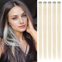 5pcs Long Straight Synthetic Hair Extension - Beige - View 7