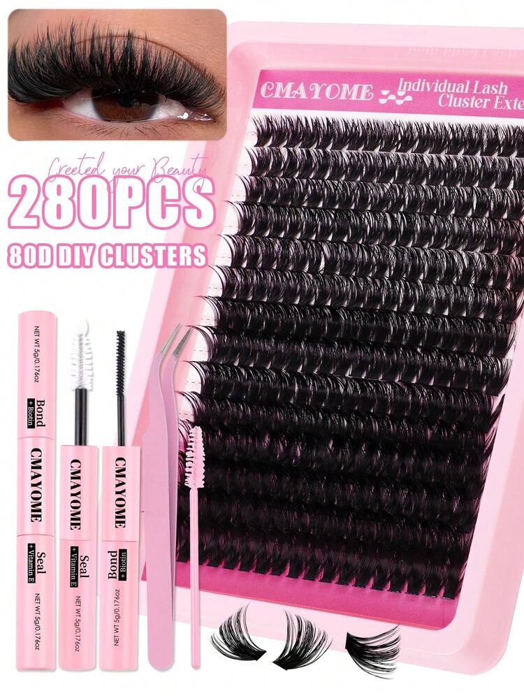 Kẹp mi dày 12-18mm Kẹp mi cụm 10D- 100D 240 cụm D Curl Volume Kẹp mi 3D tự nhiên Kẹp mi từng cụm dày Mi nối D Curl Cluster Bộ mi giả đa năng Bao gồm keo dán mi & keo dán mi, nhíp mi giả và cọ mi giả Tự trang điểm tại nhà, đi lễ hội hoặc khi di chuyển. - Hồng - Xem 19