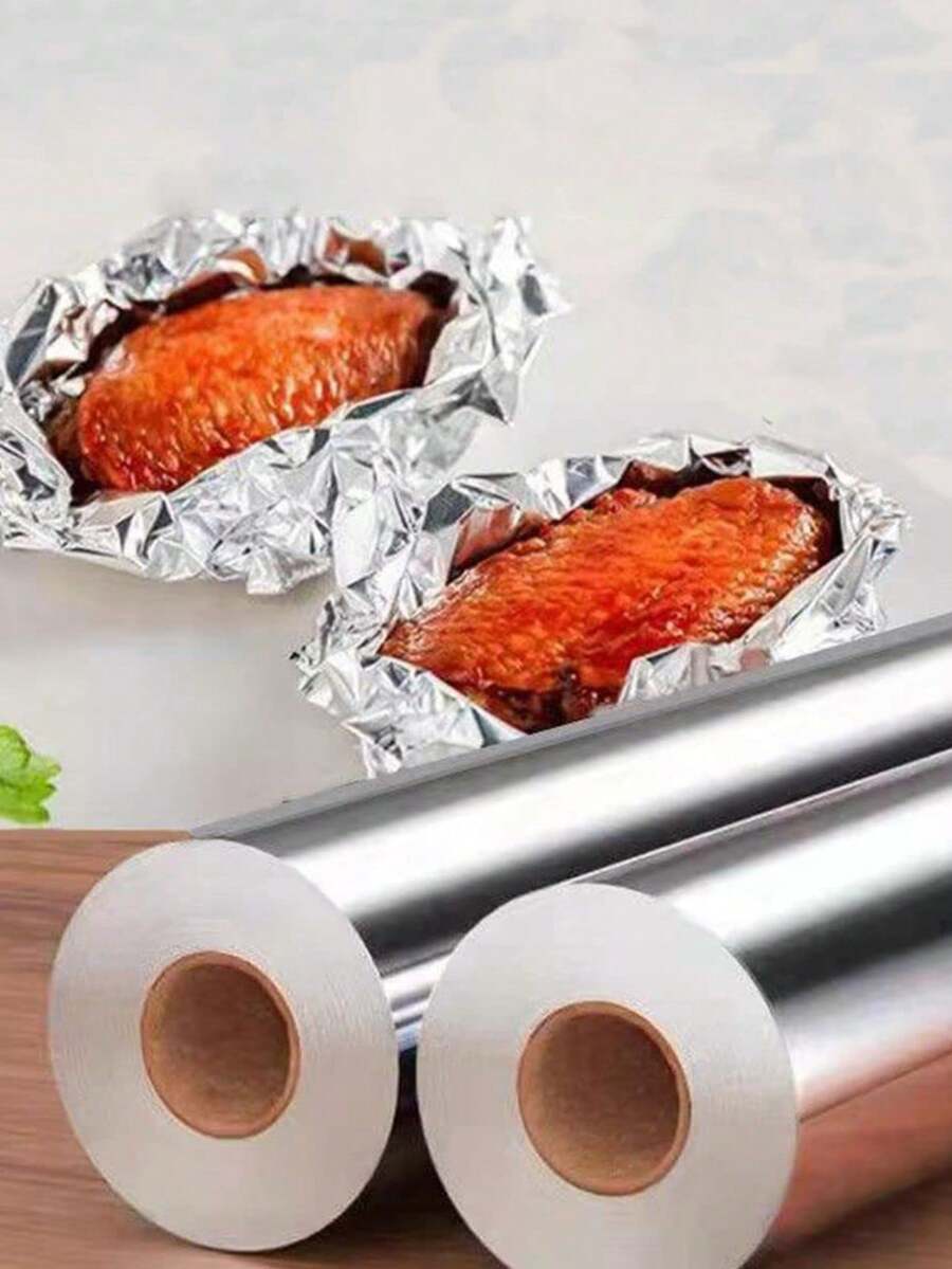 1 卷重型铝箔，5 米，不粘烘焙、烧烤和烤箱用铝箔，适合节日烹饪和烘焙，食品接触材料，节日烹饪必备，重型铝箔，不粘表面，铝箔卷 - 彩色 - 查看 1