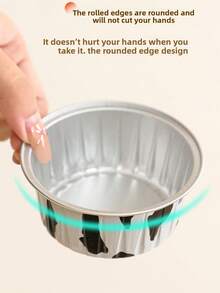 10pcs (Random Color) Air Fryer Aluminum Foil Cups, Oven Baking Pudding Tart Shells, Microwave Disposable Tin Foil Bowls