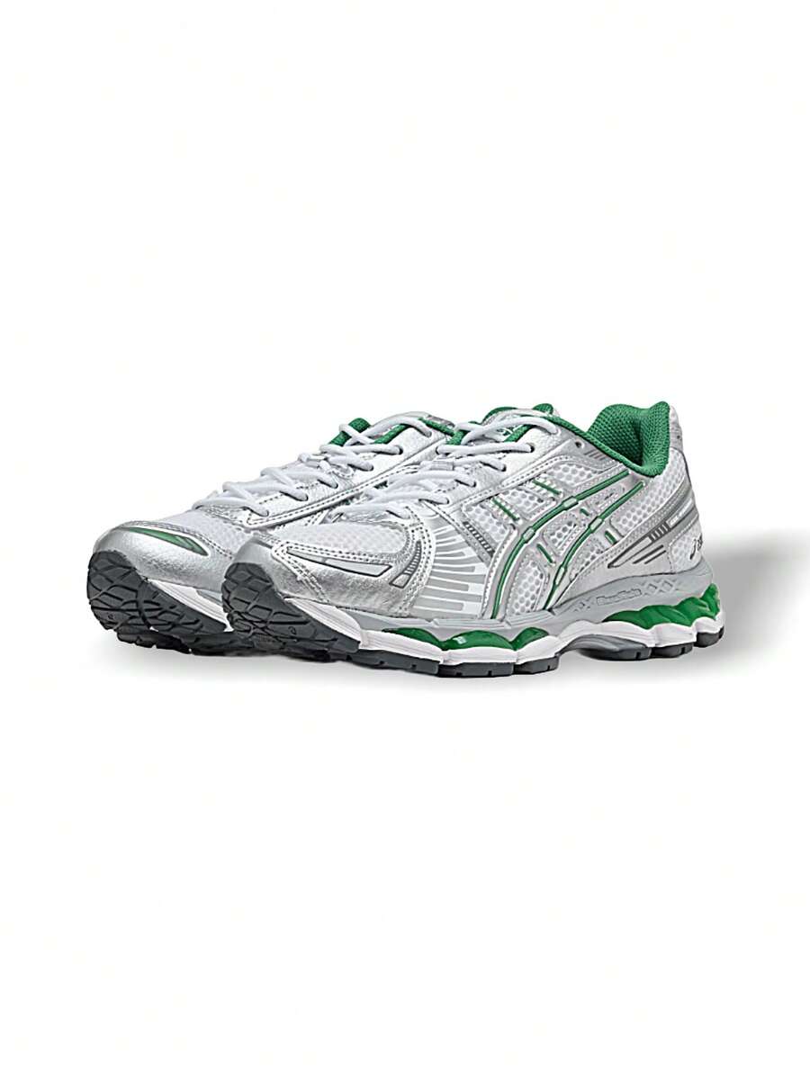 ASICS Gel-Kayano 12.1 Unsiex 运动鞋健身跑步高支撑缓冲减震透气厚底标志街头银绿色 1203A759-100 - 銀色/綠/白 - 查看 1
