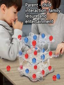3D Tic Tac Toe Game For Kids, Indoor Entertainment, Creative Intellectual Stress Relief, Advanced Logic Reasoning And Strategy Training, Family Leisure Interest Cultivation, Parent-Child Interaction Toy, Suitable For 3-12 Years Old Boys And Girls, Birthday And Holiday Gift - Multicolor - View 3
