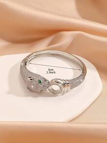 سوار برأس نمر ذهبي، مجوهرات أنيقة متعددة الاستخدامات هدية للنساء في الحفلات، بطراز الهيب هوب الشخصي والأزياء الحيوانية