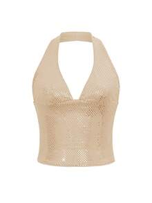 女士夏季性感优雅派对亮片吊带上衣