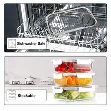 Glass Meal Prep Containers 22oz, 10 Pack Airtight Food Storage Containers - Như Hình Ảnh/Tôi - Xem 4