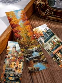 30 Stücke Herbst Lesezeichen Tagebuch Notizbuch Buch Seiten Markierungs Karten DIY Dekoration Bürobedarf Papier Karten Hochwertige Nachrichten Markierung Kreative Geschenk Dekoration