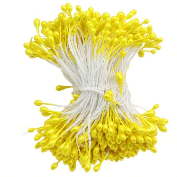 240pcs 3mm Pearlescent Flower Stamens, Artificial Gypsum Rose & Lily Handmade Craft Supplies, Home Decor Accessories