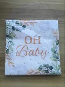 24 件装桉树叶 Oh Baby 餐巾纸 绿色婴儿洗澡派对用品 鼠尾草绿色午餐餐巾纸 一次性纸巾 适用于婴儿洗澡男孩女孩儿童餐桌装饰 婴儿洗澡家庭装饰礼物 - 彩色 - 查看 11