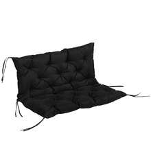 Outsunny Porch Swing Cushion Garden Bench Cushion With Backrest, Non-Slip 2-Seater Soft Pad, Swing Chair Mat Replacement For Indoor And Outdoor, 39.4" X 38.6", Black - 黑色 - 查看 2