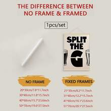 1幅复古啤酒杯帆布墙画海报，印有爱尔兰黑啤语录，饮酒主题墙饰，适用于客厅、办公室、卧室、走廊，无框。 - 彩色 - 查看 2