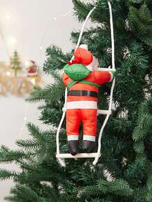 1 Stück Weihnachtsmann klettert auf Weihnachtsbaum Dekoration, Innen- & Außen Feiertags Wanddekoration, Weihnachtsmann klettert an Seil Festliche Weihnachtsbaum Deko, Multi- mit roten und grünen Weihnachtsmännern, Fensterausstellung, Haus Tür Wanddekoration, Weihnachtsbaum Party Deko, Weihnachtsparty Zubehör
