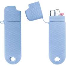 2 Pcs Waterproof Lighter Cover Holder Regular Lighters Sleeve Type J6 Outdoor Survival Multipurpose Seal Lighter Pouchfor Hiking And Camping (Gray) - light blue - 查看 8